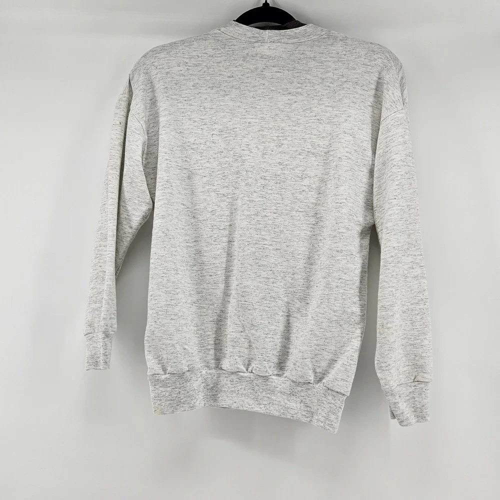 Vintage Basics Whimsy Cat & Dog Sweatshirt Small Autumn Animals Print Teacher - Picture 2 of 8